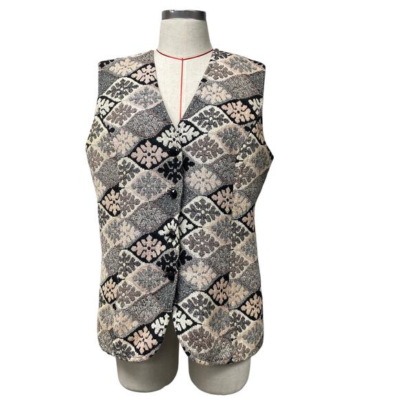 Vintage Alex Colman CA Womens Tapestry Button Up Vest - Picture 2 of 8